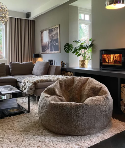 LINEN SHAGGY SHEEPSKIN BEAN BAG