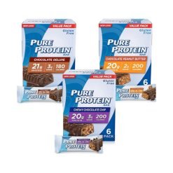 【Flash Sale + Free Shipping】18 Count of 1.76 Oz Bars- Pure Protein Bar Variety Pack (6 Chocolate Peanut Butter, 6 Chewy Chocolate Chip, 6 Chocolate Deluxe)
