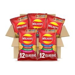 【2023 Special Deals + Free Shipping】Walkers Classic Variety Crisps Box (60 Single Bags)