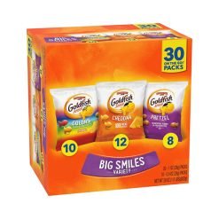 【2023 Limited Time Deals + Free Shipping】Goldfish 30 Count Cheddar Crackers Big Smiles Variety Pack