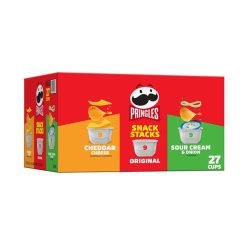 【Flash Sale + Free Shipping】Pringles 19.3 oz Box 3 Flavors Variety Pack Potato Crisps Chips (27 Cups)