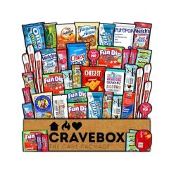 【2023 Valentine's Day Deals + Free Shipping】CRAVEBOX Classic 45 Count Valentines Day Snack Box Care Package Variety Pack