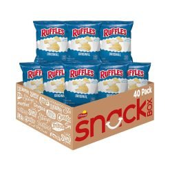 【Flash Sale + Free Shipping】Ruffles Original Potato Chips - 1 Ounce (Pack of 40)