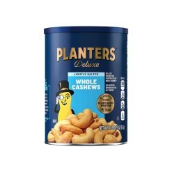 【2023 Flash Sale + Free Shipping】PLANTERS 1.14 Pound Resealable Canister Deluxe Lightly Salted Whole Cashews - Pack of 1