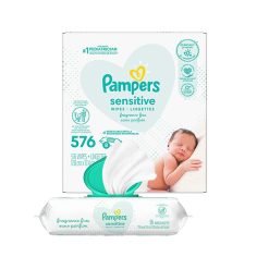 【2023 Flash Sale + Free Shipping】Pampers 72 Count Total 576 Wipes Sensitive Water Based Baby Diaper Wipes - Hypoallergenic and Unscented