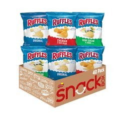 【Flash Sale + Free Shipping】Ruffles Potato Chips Variety Pack - 1 Ounce (Pack of 40)