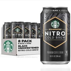 Starbucks Nitro Cold Brew, Black Unsweetened, 9.6 fl oz Can (8 Pack) (Packaging May Vary)