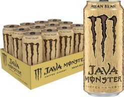 Monster Energy Java Monster Mean Bean, Coffee + Energy Drink, 15 Fl Oz (Pack of 12)