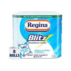 【2023 Special Deals + Free Shipping】Regina Blitz 8 Count 60 Super-Sized Sheets Household Towel – Triple Layered Strength-toilet paper
