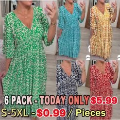 🔥HOT SALE-LAST DAY 70% OFF🔥V-NECK FLORAL DRESS